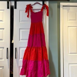 Pink and Orange striped maxi